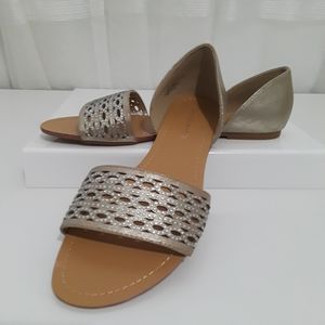 ANDIAMO Metallic Soft Gold Flats Low Heel Slip On